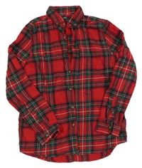 Červeno-zeleno-barevná kostkovaná košile Next