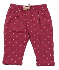 Vínové vzorované tepláky Obaibi