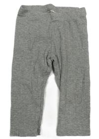 Šedé žebrované lehké tepláky H&M