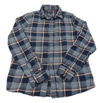 Tmavomodro-červeno-melírovaná kostkovaná košile C&A