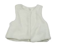 Bílá kožešinová podšitá vesta 