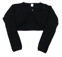 Černé svetrové bolerko s dirkovaným vzorem