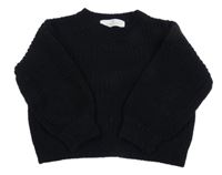 Černý žinylkový svetr H&M