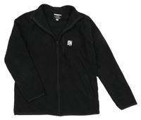 Černá fleecová propínací mikina s nášivkou F&F