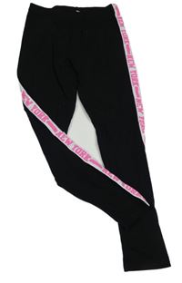 Černé legíny s pruhem a nápisy River Island