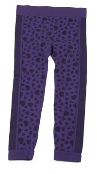 Fialové vzorované thermo legíny se srdíčky Lupilu