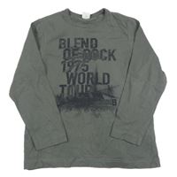 Tmavošedé triko s nápisy S. Oliver