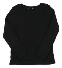 Černé žebrované triko Next