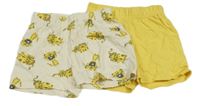 2x bavlněné kraťasy - béžové s šelmami + žluté Ergee