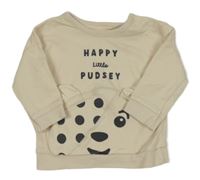 Smetanové mikinotriko s nápisem a Pudseym George