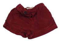 Vínové manšestrové kraťasy Zara