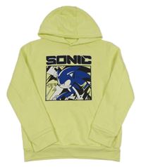 Limetková mikina se Sonicem a kapucí