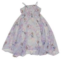Lila vzorované šifonové šaty s Elsou H&M