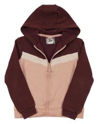 Vínovo-růžová propínací mikina Decathlon