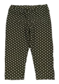 Khaki puntíkaté capri legíny 