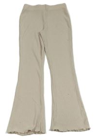 Smetanové žebrované flare legíny F&F