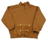 Hnědá mikina se žábou Primark