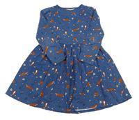 Modré bavlněné šaty s liškami John Lewis