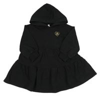 Černé teplákové šaty se srdíčkem a kapucí River Island