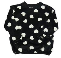 Černá plyšová mikina se srdíčky George 