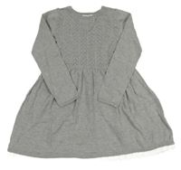 Šedé svetrové šaty s dirkovaným vzorem H&M
