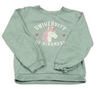 Světlezelená mikina s jednorožcem Topolino