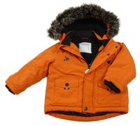 Oranžová šusťáková zimní bunda s kapucí Nutmeg