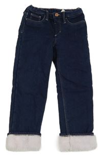 Tmavomodré zateplené rifle H&M