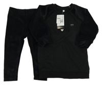 Nové - 2set - Černá sametovo/bavlněná mikina + sametové kalhoty Zeeman