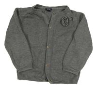 Šedý propínací svetr s mašlí Kiabi