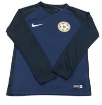 Kobaltově modro-tmavomodré funkční fotbalové triko Nike