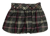 Černo-růžová kostkovaná sukně se srdíčky 