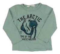 Světlemodré triko s mrožem H&M