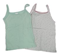 2x Bílá + mátová košilka Alive 