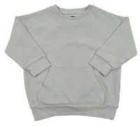 Šedá vzorovaná oversize mikina s klokankou F&F