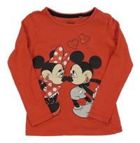 Červené tričko se Minnií a Mickeym Disney