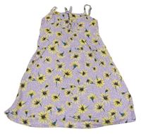 Levandulové puntíkaté letní šaty s kytičkami George