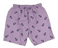 Levandulové plážové kraťasy s kotvami PRIMARK
