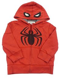Červená propínací mikina s pavoukem a kapucí - Spider-man GAP