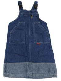 Tmavomodré riflové šaty s nápisem H&M