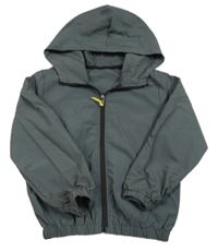 Tmavošedá šusťáková bunda s kapucí 