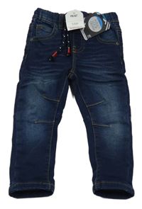 Nové - tmavomodré teplákové rifle Next