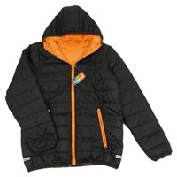 Nové - černá prošívaná šusťáková zateplená bunda s kapucí Result