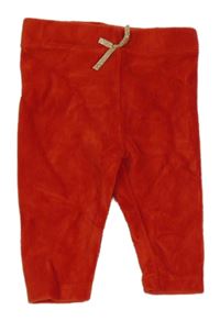 Červené žebrované sametové legíny s mašlí ORCHESTRA