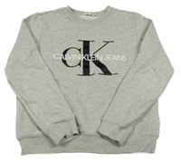 Šedá melírovaná mikina s logem Calvin Klein