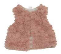 Růžová kožešinová podšitá vesta baby rose