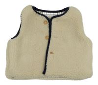 Smetanová huňatá zateplená vesta CYRILLUS