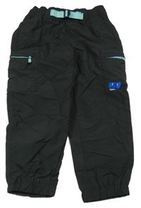 Černé cargo cuff šusťákové kalhoty H&M