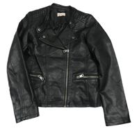 Černý koženkový jarní crop křivák KIDS ONLY