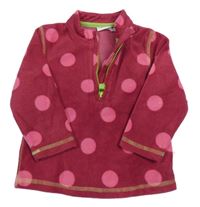 Vínová puntíkatá fleecová mikina Liegelind